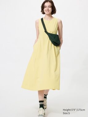 Uniqlo Extra Stretch AIRism Sleeveless Dress_Yellow_Size S_NWOT